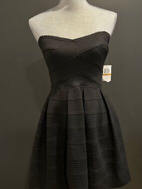 B Darlin Strapless Black Fit & Flare Dress